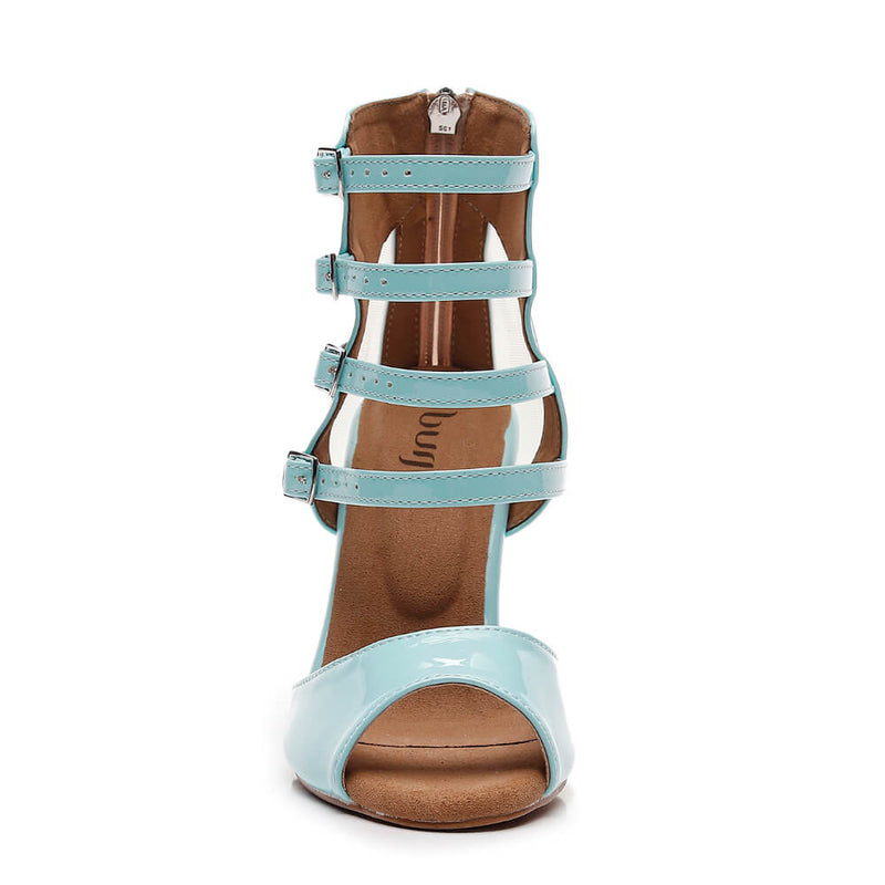 Treasure - Pastel Blue Vegan Patent - Suede Sole