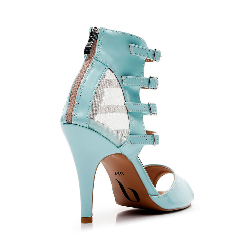 Treasure - Pastel Blue Vegan Patent - Suede Sole