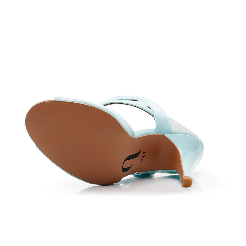 Treasure - Pastel Blue Vegan Patent - Suede Sole