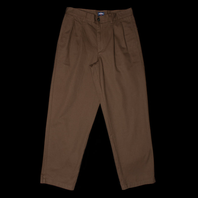 Noah | Twill Double Pleated Pant Color : Espresso