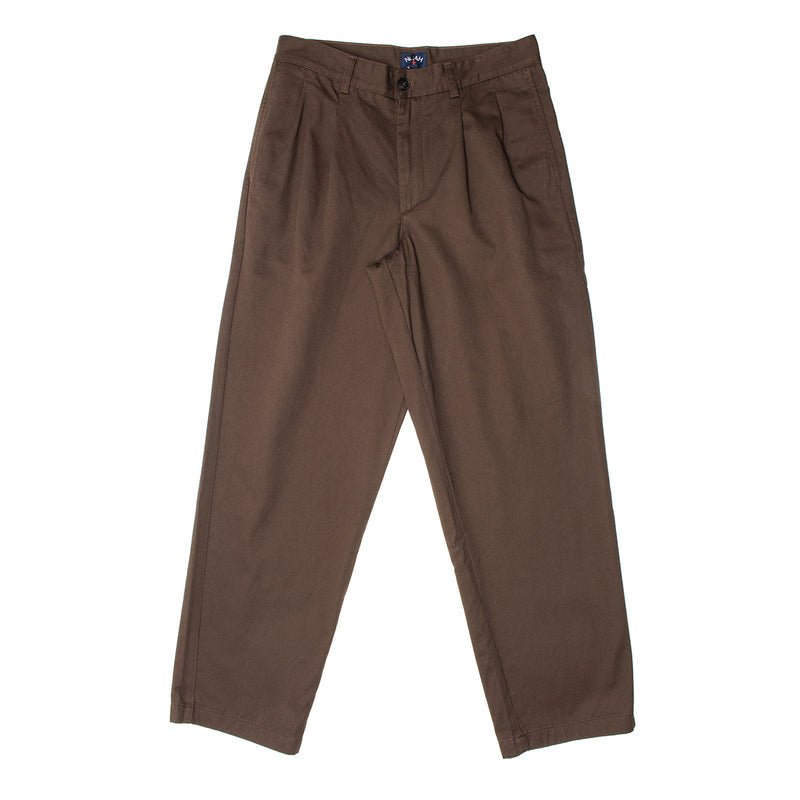 Noah | Twill Double Pleated Pant Color : Espresso