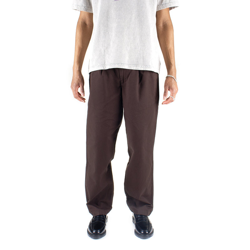 Noah | Twill Double Pleated Pant Color : Espresso