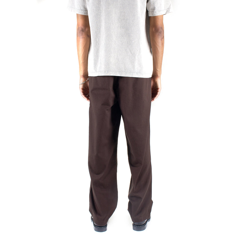 Noah | Twill Double Pleated Pant Color : Espresso