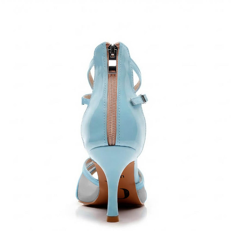 Tylar - Pastel Blue Vegan Patent - Street Sole