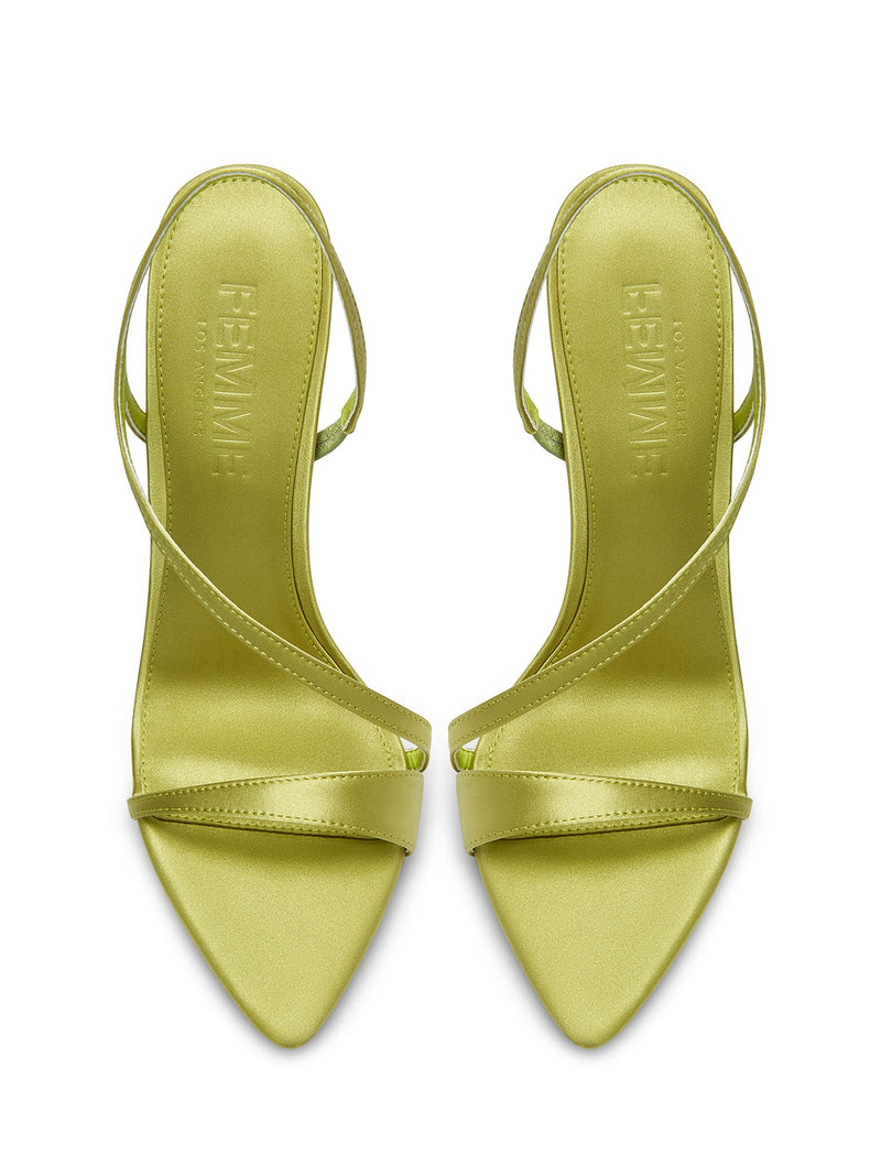 Vesper Sandal - Chartreuse Satin - FEMME LA