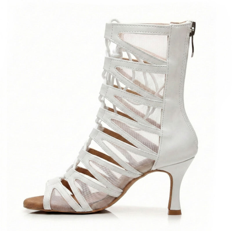 Vikky - White Vegan Leather - Suede Sole