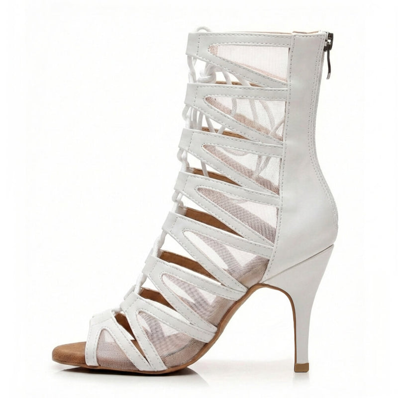 Vikky - White Vegan Leather - Suede Sole