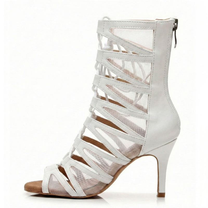 Vikky - White Vegan Leather - Suede Sole