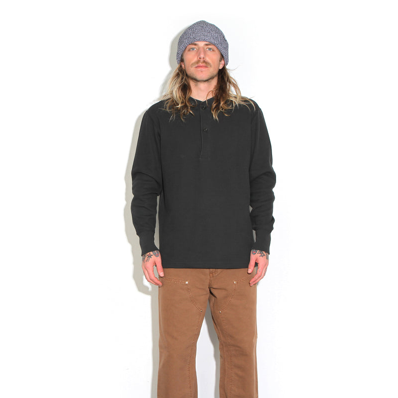 Filson | Waffle Knit Henley Faded Black