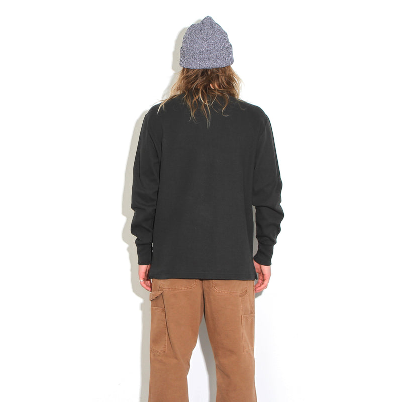 Filson | Waffle Knit Henley Faded Black