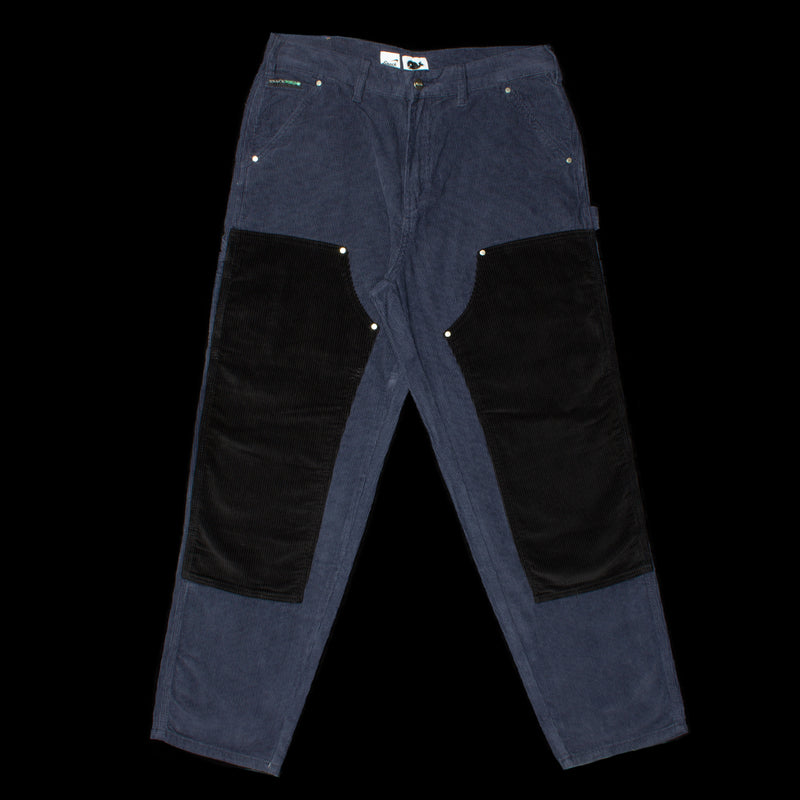 Snack | Wide Wale Corduroy Carpenter Pant Color : Eggplant / Black