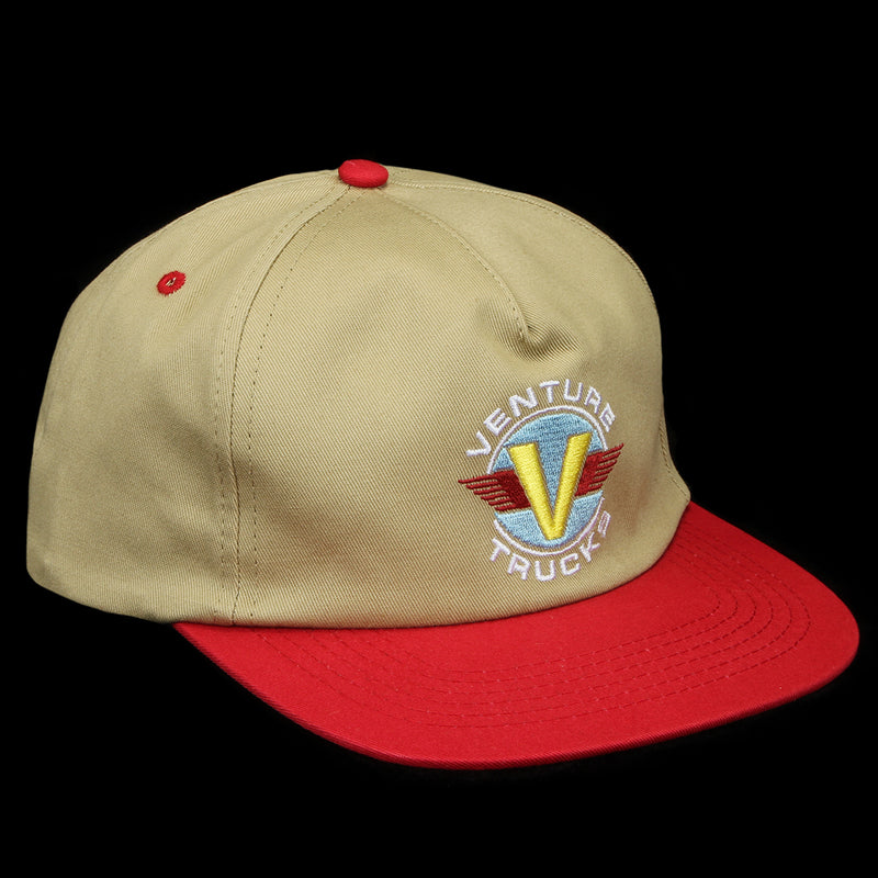 Venture | Wings Snapback Hat Tan / Red