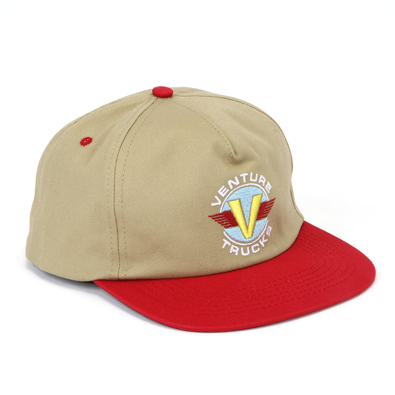 Venture | Wings Snapback Hat Tan / Red