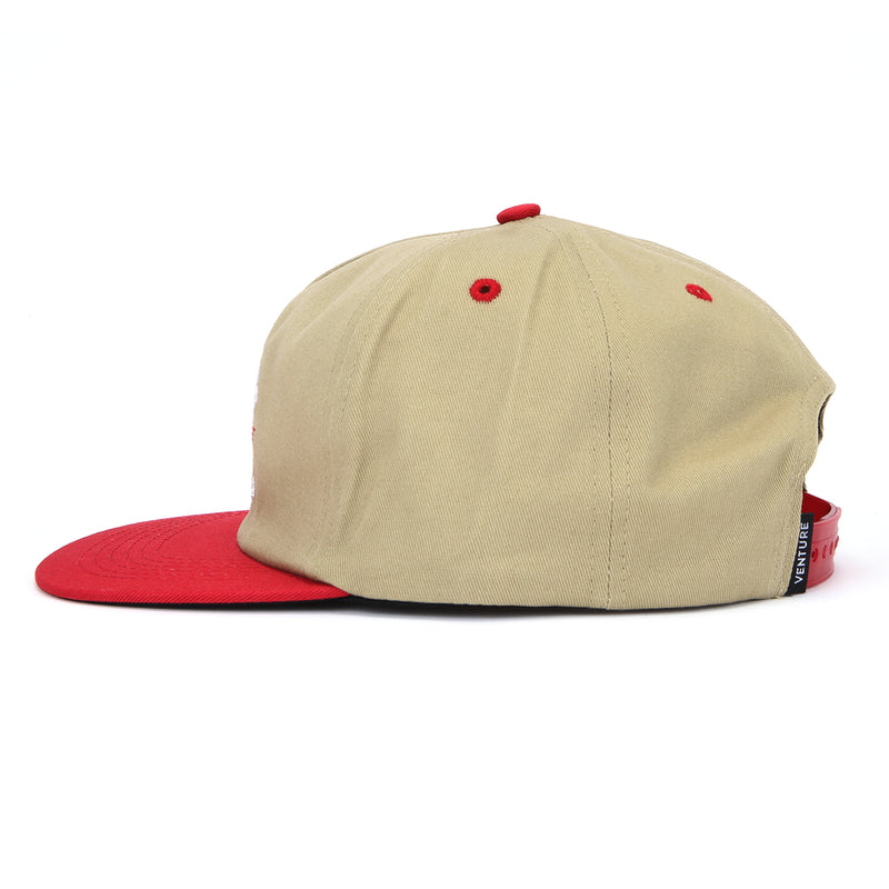 Venture | Wings Snapback Hat Tan / Red