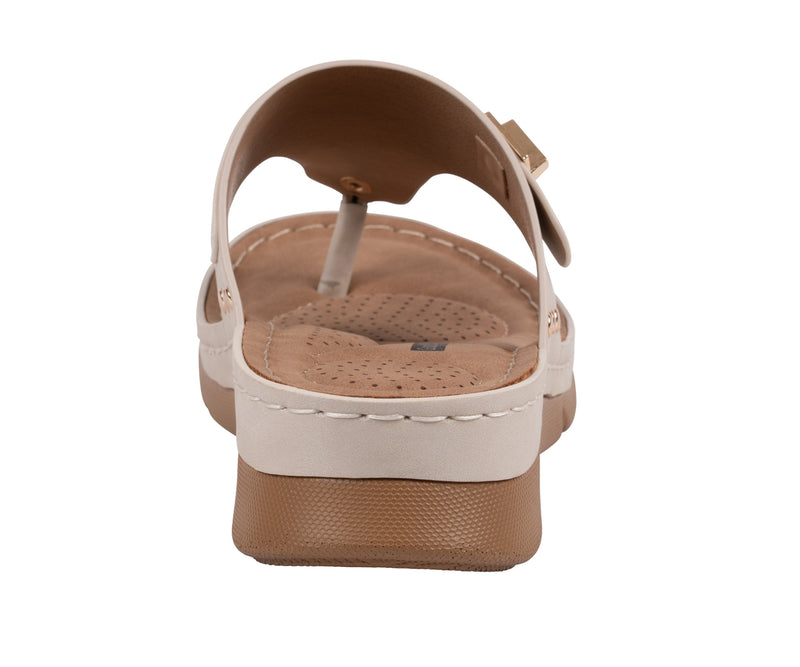 Women's Arla Beige Hardware Thong Sandals