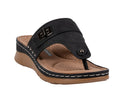 Women's Arla Black Hardware Thong Sandals