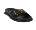 Women’s Basel Black Buckle Slide Footbed Sandals