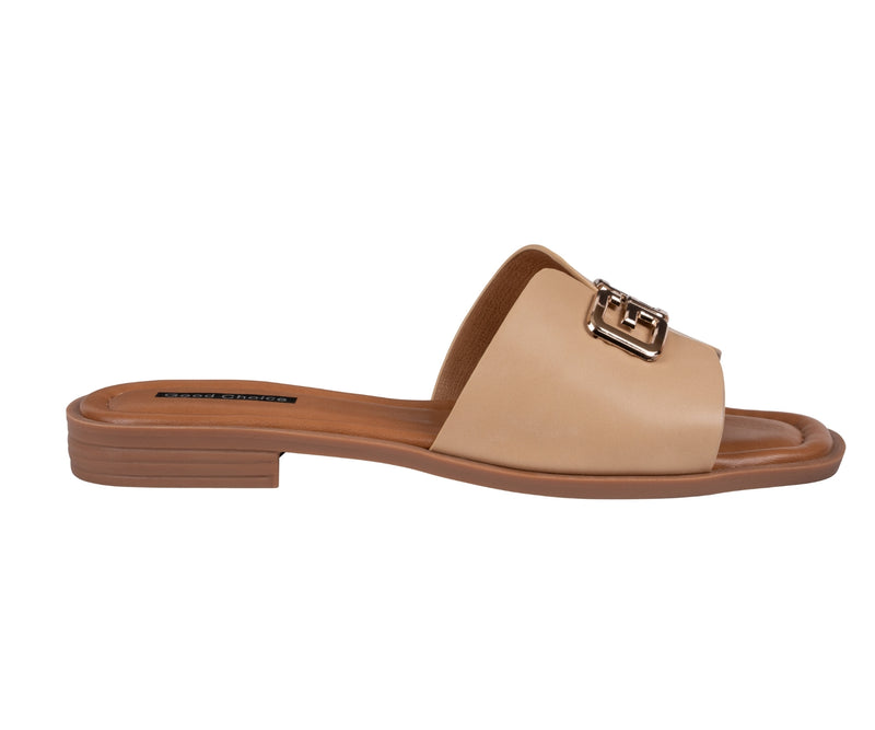 Women’s Bergen Tan Chain Link Flat Sandals