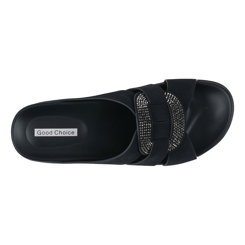Women's Betsy Black Embellished Comfort Sandals