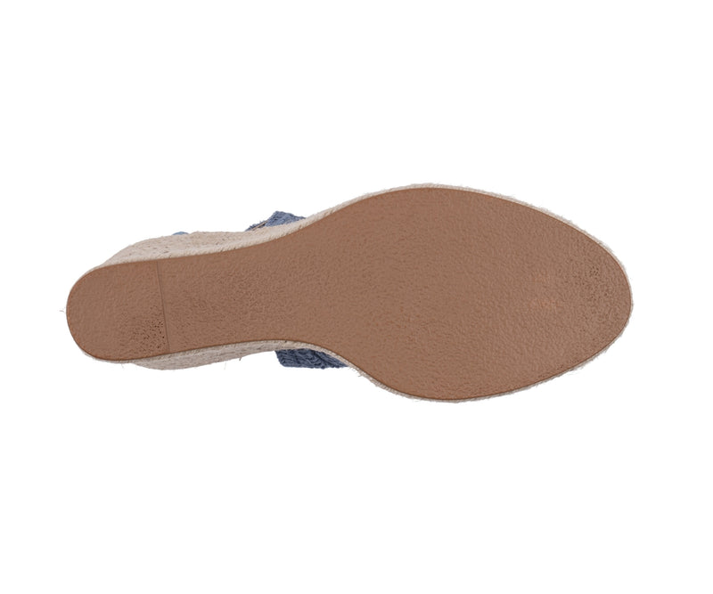 Women's Bowery Blue Crochet Espadrille Wedge Sandals