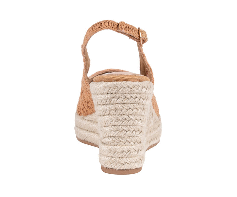 Women's Bowery Tan Crochet Espadrille Wedge Sandals