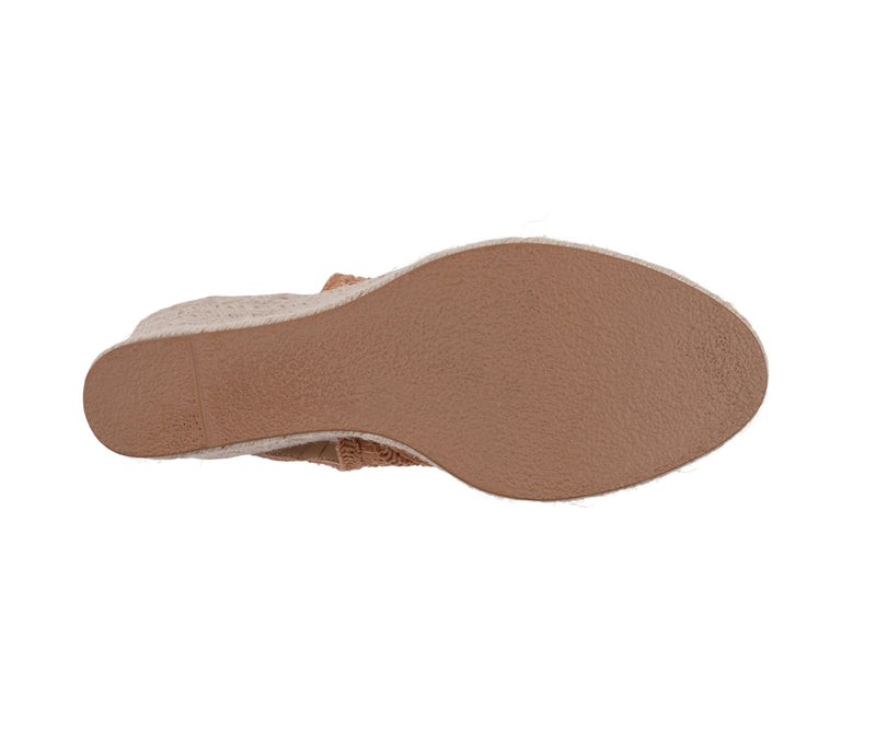 Women's Bowery Tan Crochet Espadrille Wedge Sandals