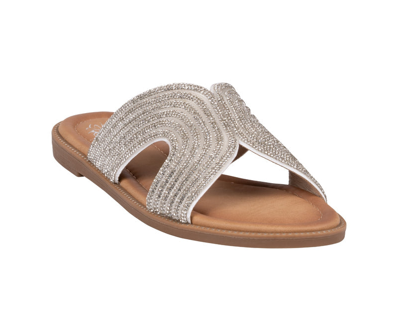 Women’s Carline Silver Embellished Flat Sandals