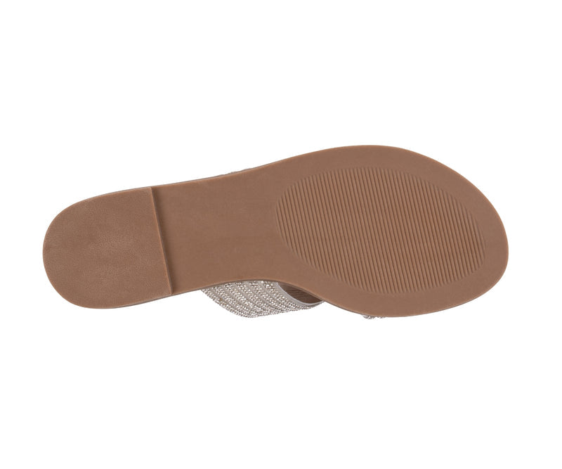 Women’s Carline Silver Embellished Flat Sandals