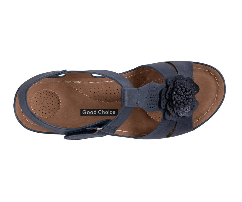 Women's Chirp Navy Floral Wedge Sandals