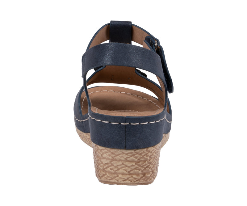 Women's Chirp Navy Floral Wedge Sandals