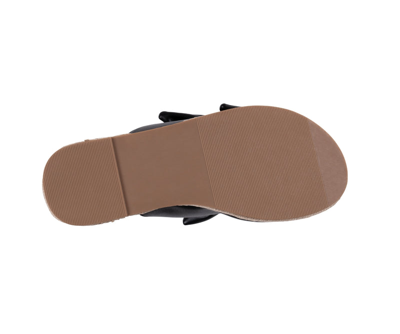 Women’s Cosmos Black Double Bow Espadrille Wedge Sandals