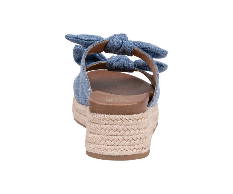 Women’s Cosmos Denim Double Bow Espadrille Wedge Sandals
