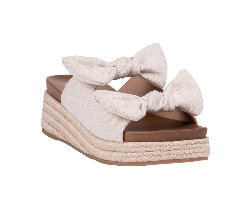 Women’s Cosmos Natural Double Bow Espadrille Wedge Sandals