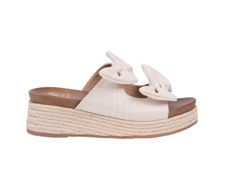 Women’s Cosmos Natural Double Bow Espadrille Wedge Sandals