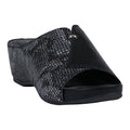 Women's Dacia Black Snake-Skin Wedge Sandals
