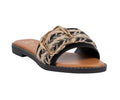 Women’s Devon Black Grommet Toe Loop Flat Sandals