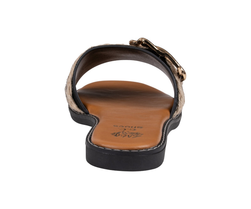 Women’s Devon Black Grommet Toe Loop Flat Sandals