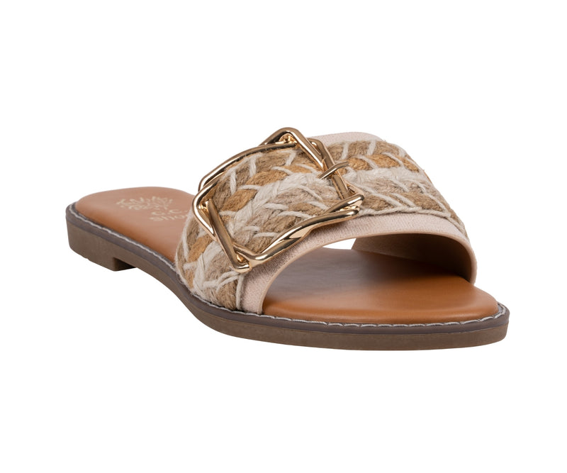 Women’s Devon Nude Grommet Toe Loop Flat Sandals