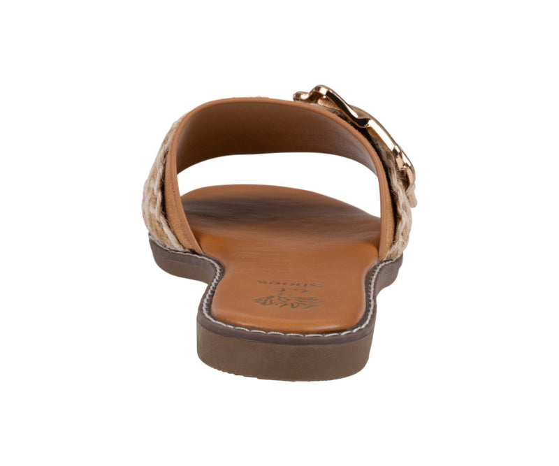 Women’s Devon Tan Grommet Toe Loop Flat Sandals