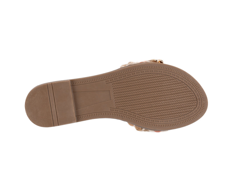 Women’s Devon Tan Grommet Toe Loop Flat Sandals