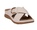 Women's Eanna Nude Crisscross Hardware Comfort Sandals