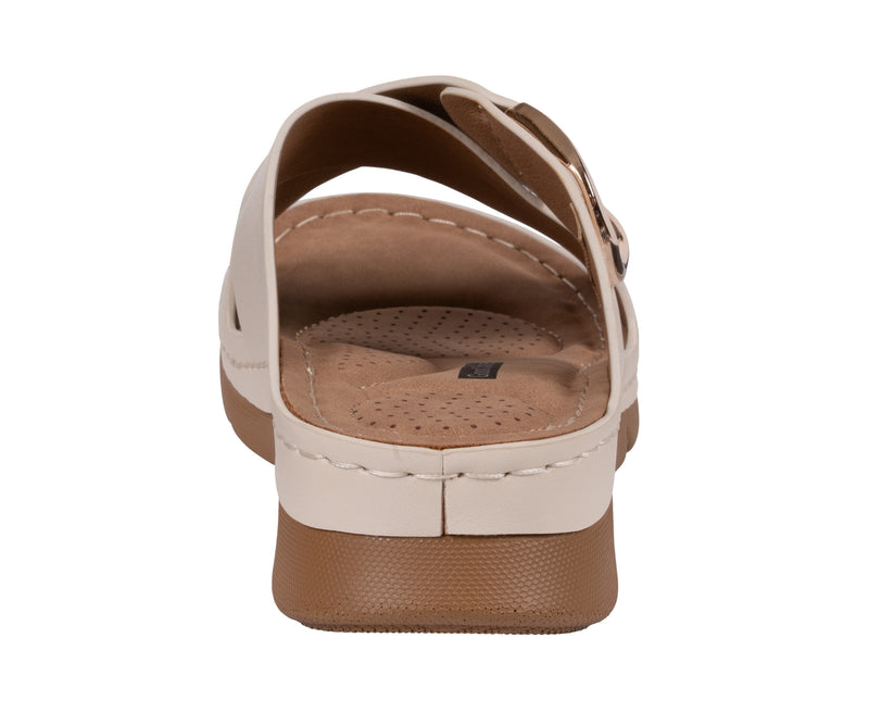 Women's Eanna Nude Crisscross Hardware Comfort Sandals