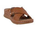 Women's Eanna Tan Crisscross Hardware Comfort Sandals