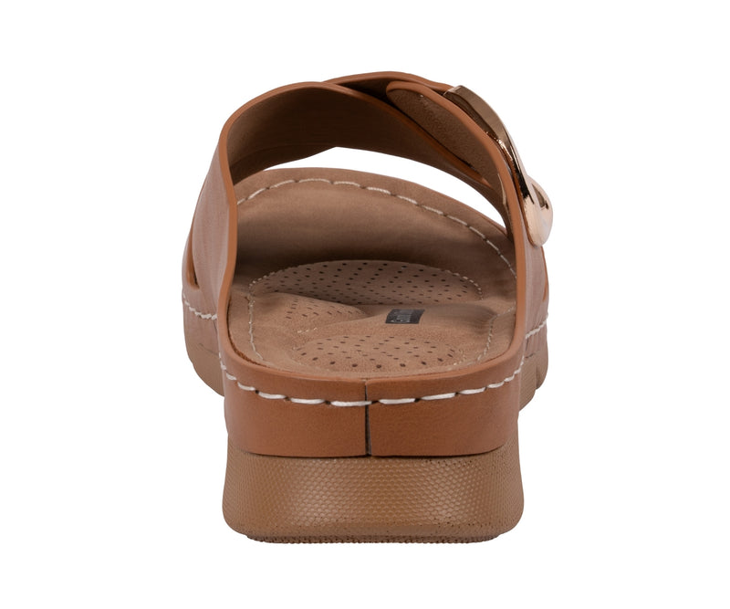 Women's Eanna Tan Crisscross Hardware Comfort Sandals
