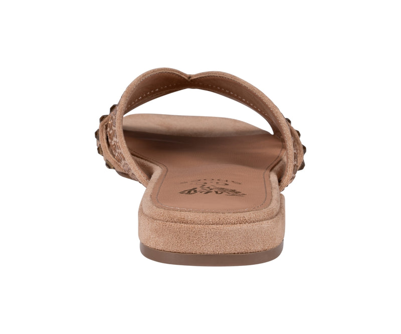Women’s Elara Nude Rhinestone Crisscross Flat Sandals