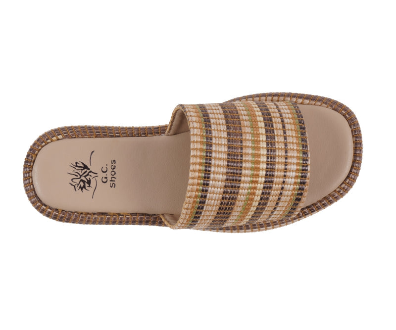 Women's Evie Green Multi  Platform Slide