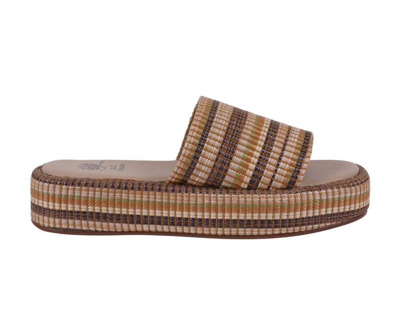 Women's Evie Green Multi  Platform Slide