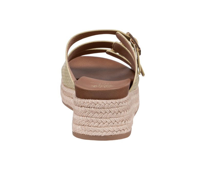 Women’s Fabulist Lime Triple Buckle Espadrille Wedge Sandals