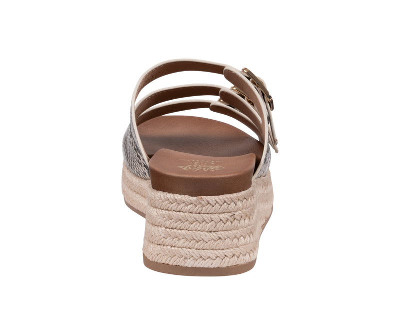 Women’s Fabulist Natural Snake Triple Buckle Espadrille Wedge Sandals