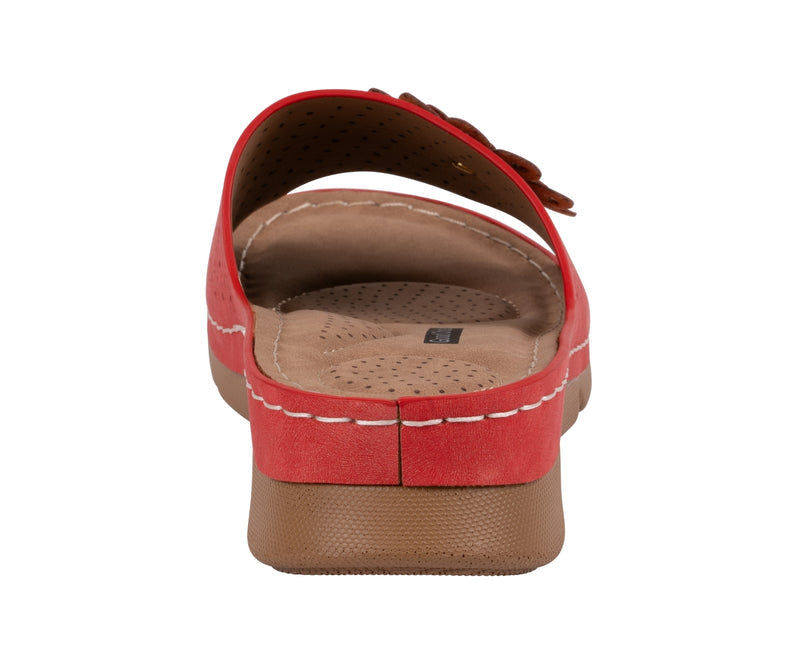 Women's Gabbie Red Flower Rosette Comfort Sandals